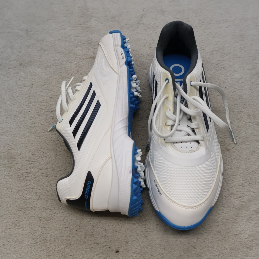 Adidas Mens 5 Athletic Shoes White Adizero TR Golf Sprintweb ThinTech Spikes